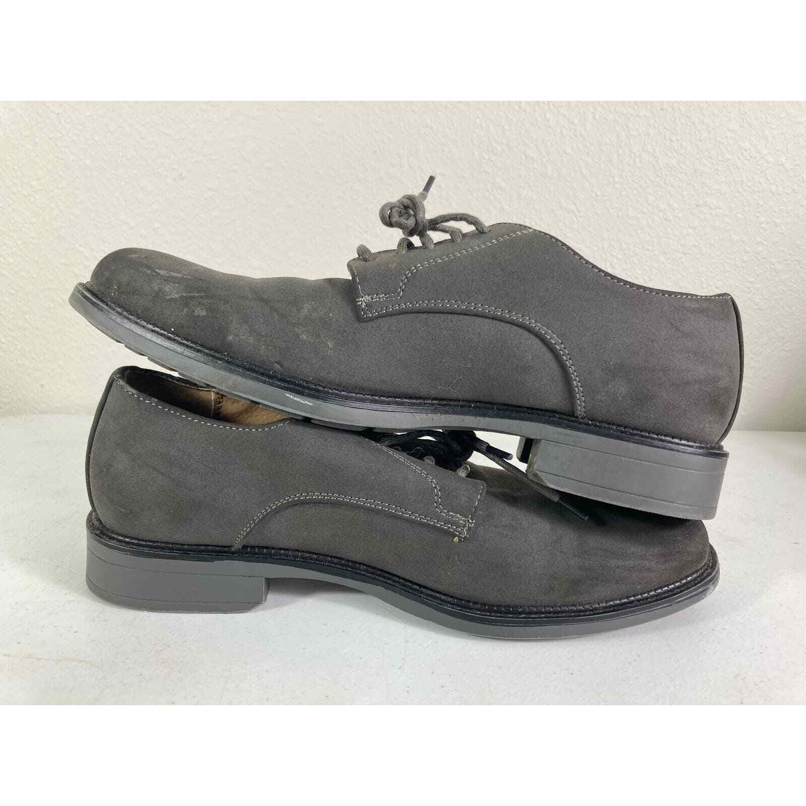 Dexter Comfort Men 9.5 Gray Nubuck Leather Oxford Shoes Memory Foam Grey Derby - Thumbnail 5