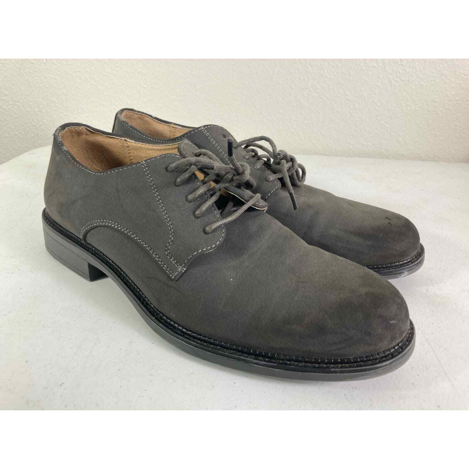 Dexter Comfort Men 9.5 Gray Nubuck Leather Oxford Shoes Memory Foam Grey Derby - Thumbnail 12