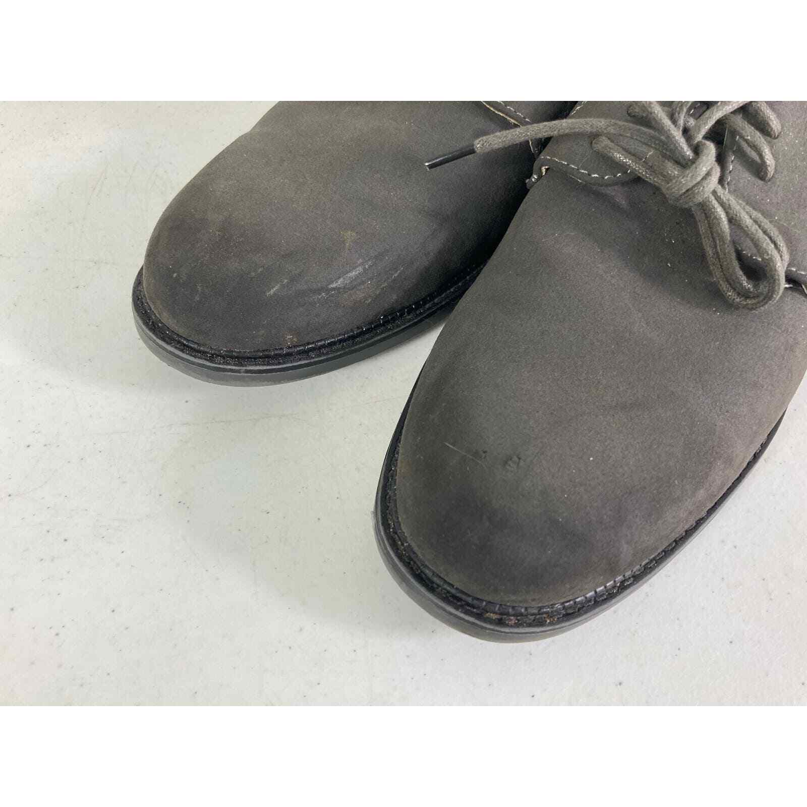 Dexter Comfort Men 9.5 Gray Nubuck Leather Oxford Shoes Memory Foam Grey Derby - Thumbnail 8