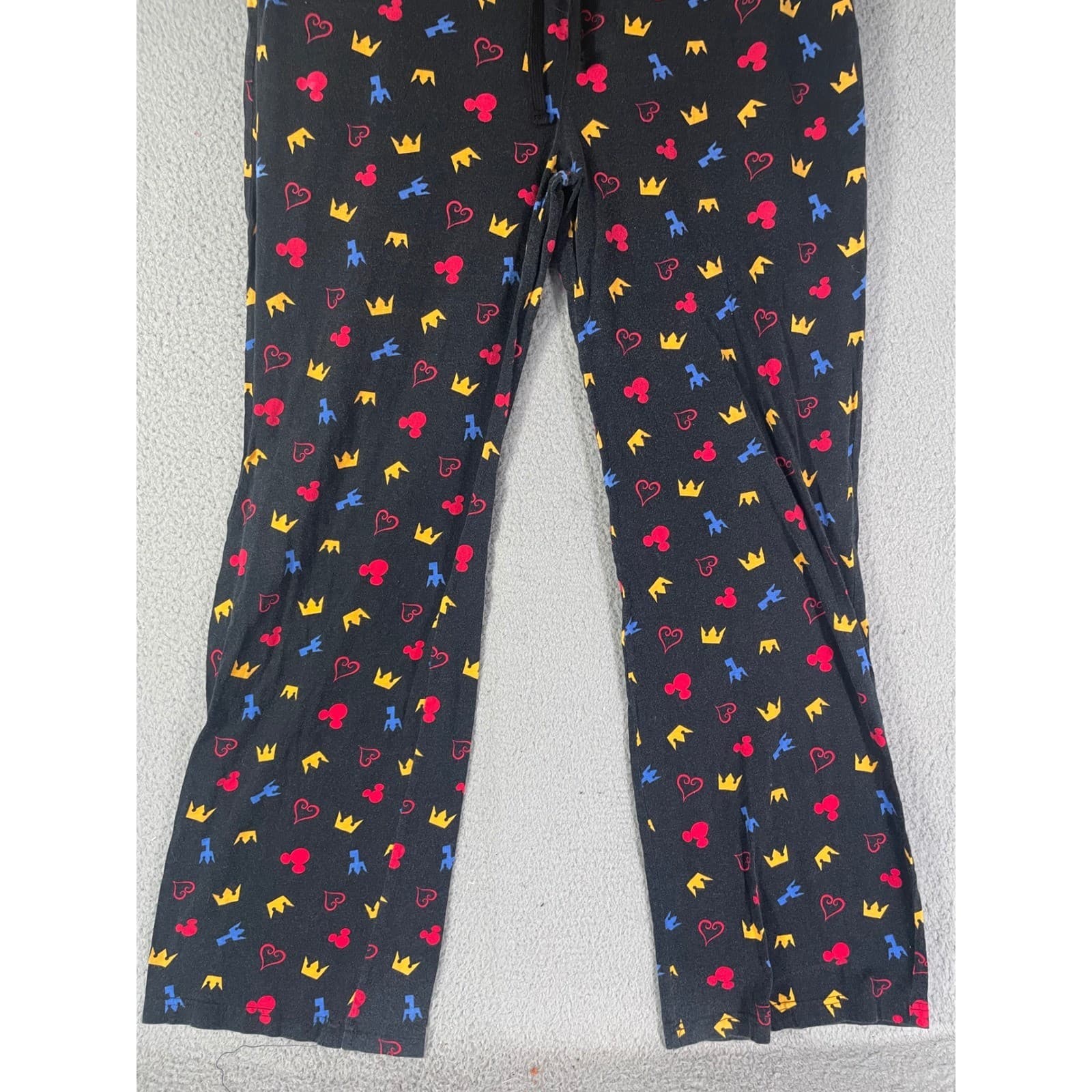 Disney Kingdom Hearts Mens 3X Pajama Pants Black Cotton Crown Print Lounge - Thumbnail 5