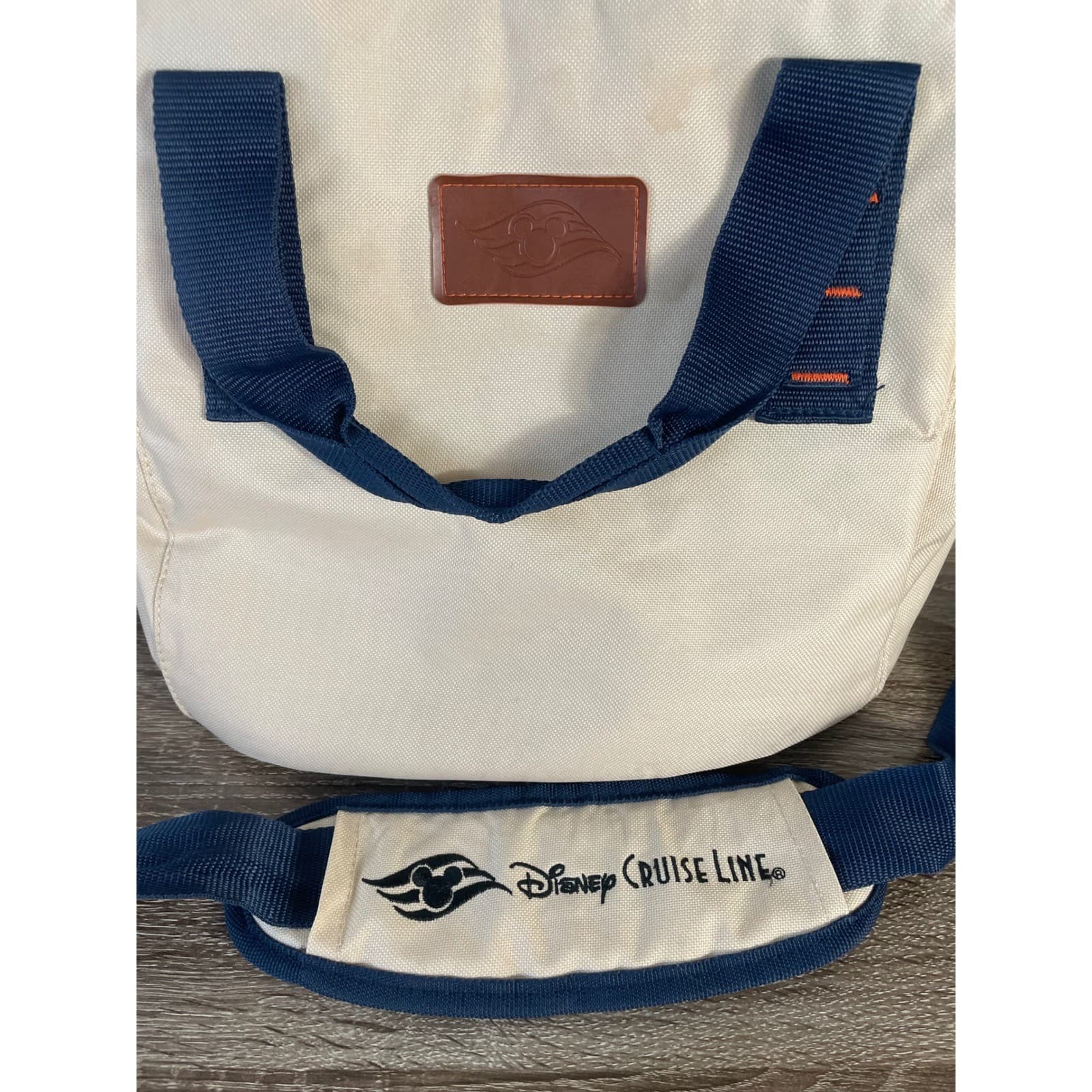 Disney Cruise Line DCL Cooler Tote Bag Insulated Navy Cream Orange Cruise Travel - Thumbnail 6