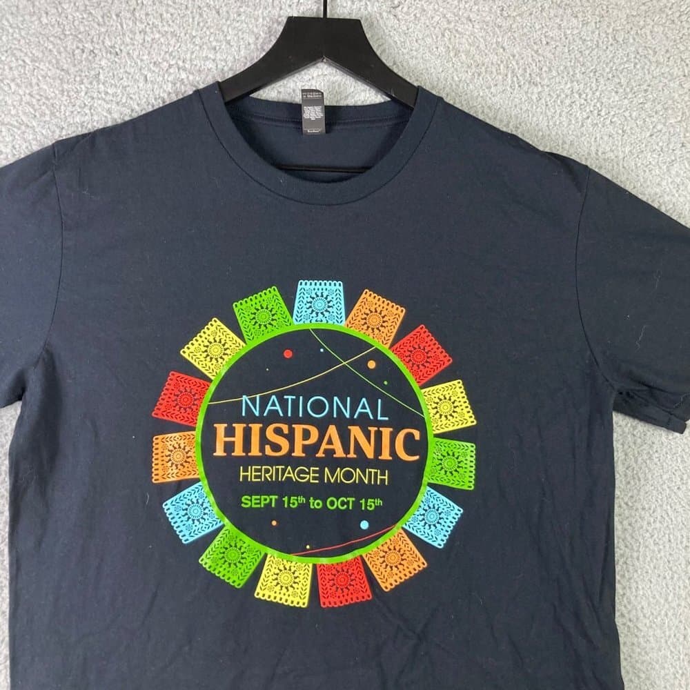 National Hispanic Heritage Month T Shirt Large Black Anvil Graphic Tee Sept 15 - Thumbnail 3