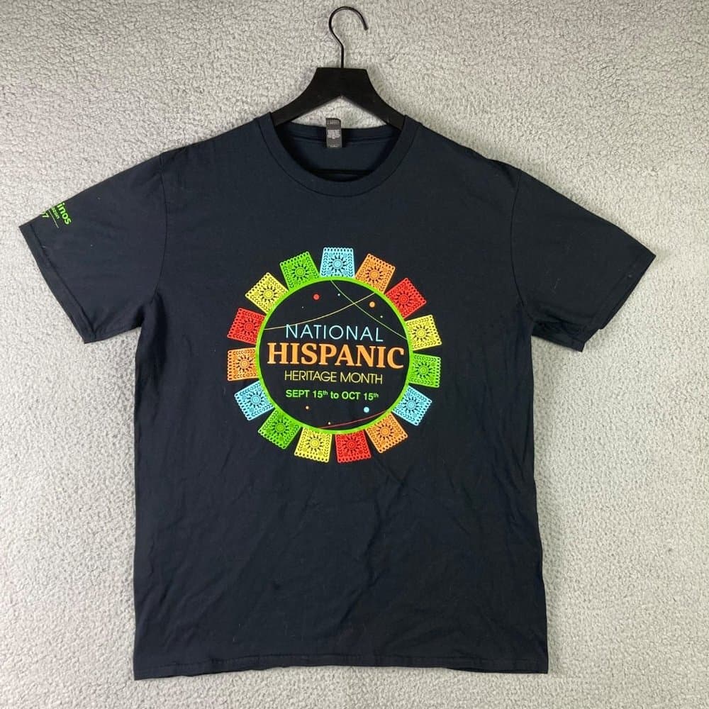 National Hispanic Heritage Month T Shirt Large Black Anvil Graphic Tee Sept 15 - Thumbnail 6