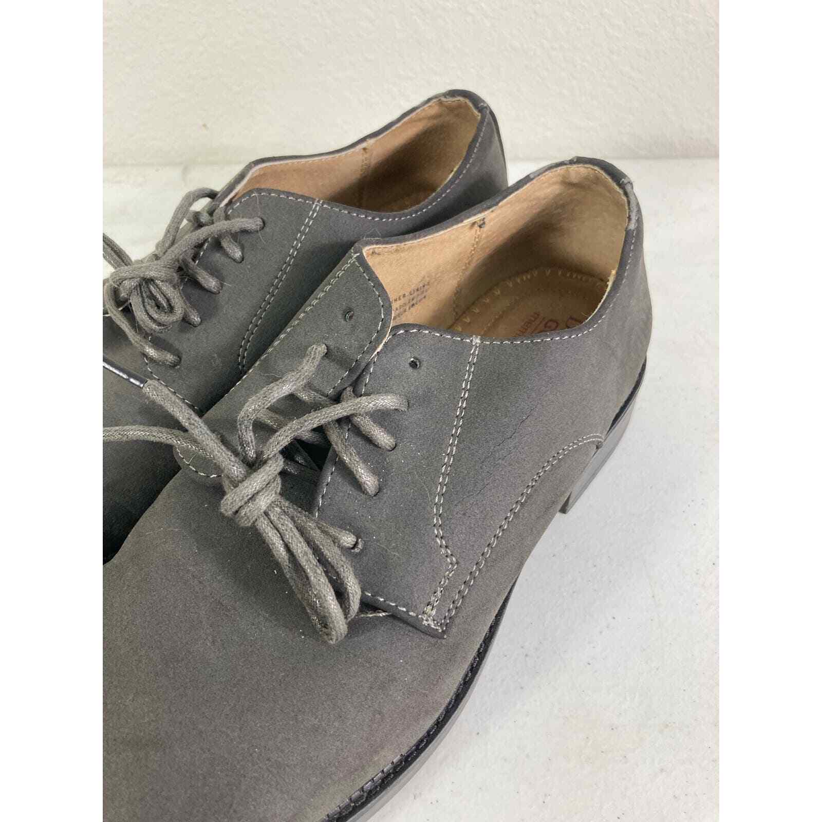 Dexter Comfort Men 9.5 Gray Nubuck Leather Oxford Shoes Memory Foam Grey Derby - Thumbnail 9