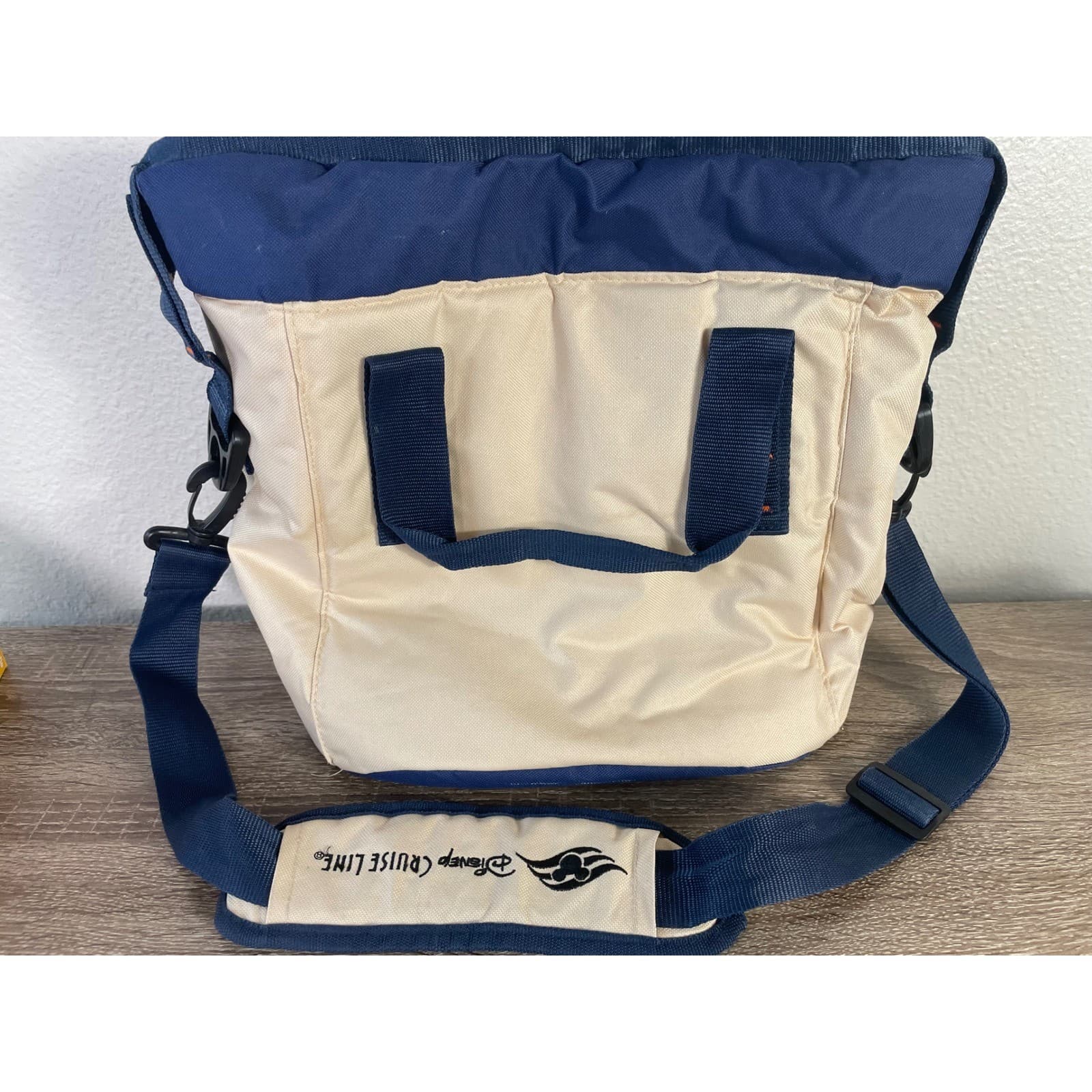 Disney Cruise Line DCL Cooler Tote Bag Insulated Navy Cream Orange Cruise Travel - Thumbnail 8