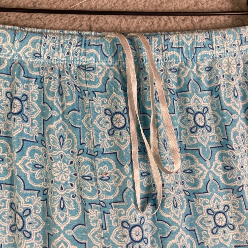 Womens XS Blue Stretch PJ Set Top Pants Sleepwear Intimates Soft - Thumbnail 7
