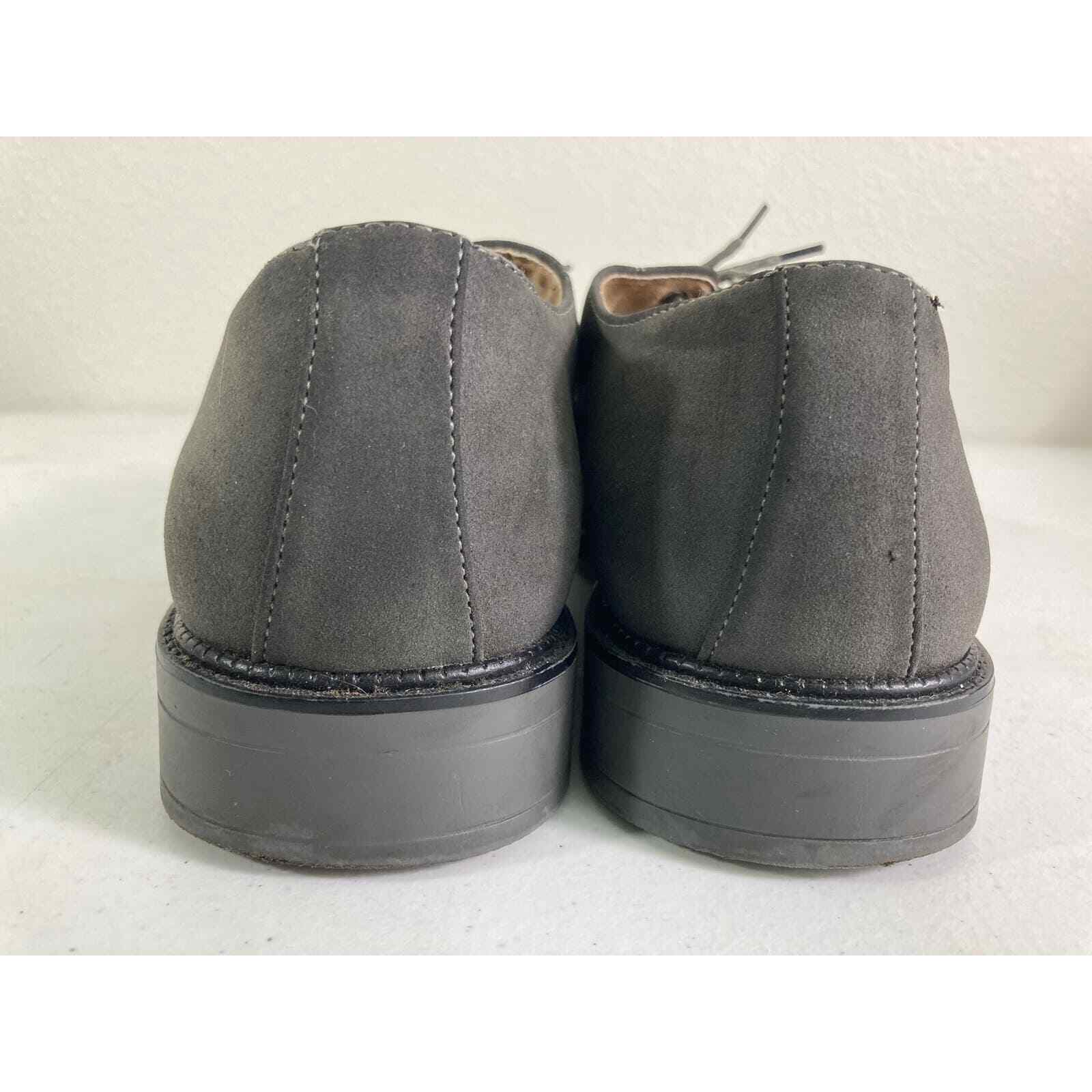 Dexter Comfort Men 9.5 Gray Nubuck Leather Oxford Shoes Memory Foam Grey Derby - Thumbnail 11