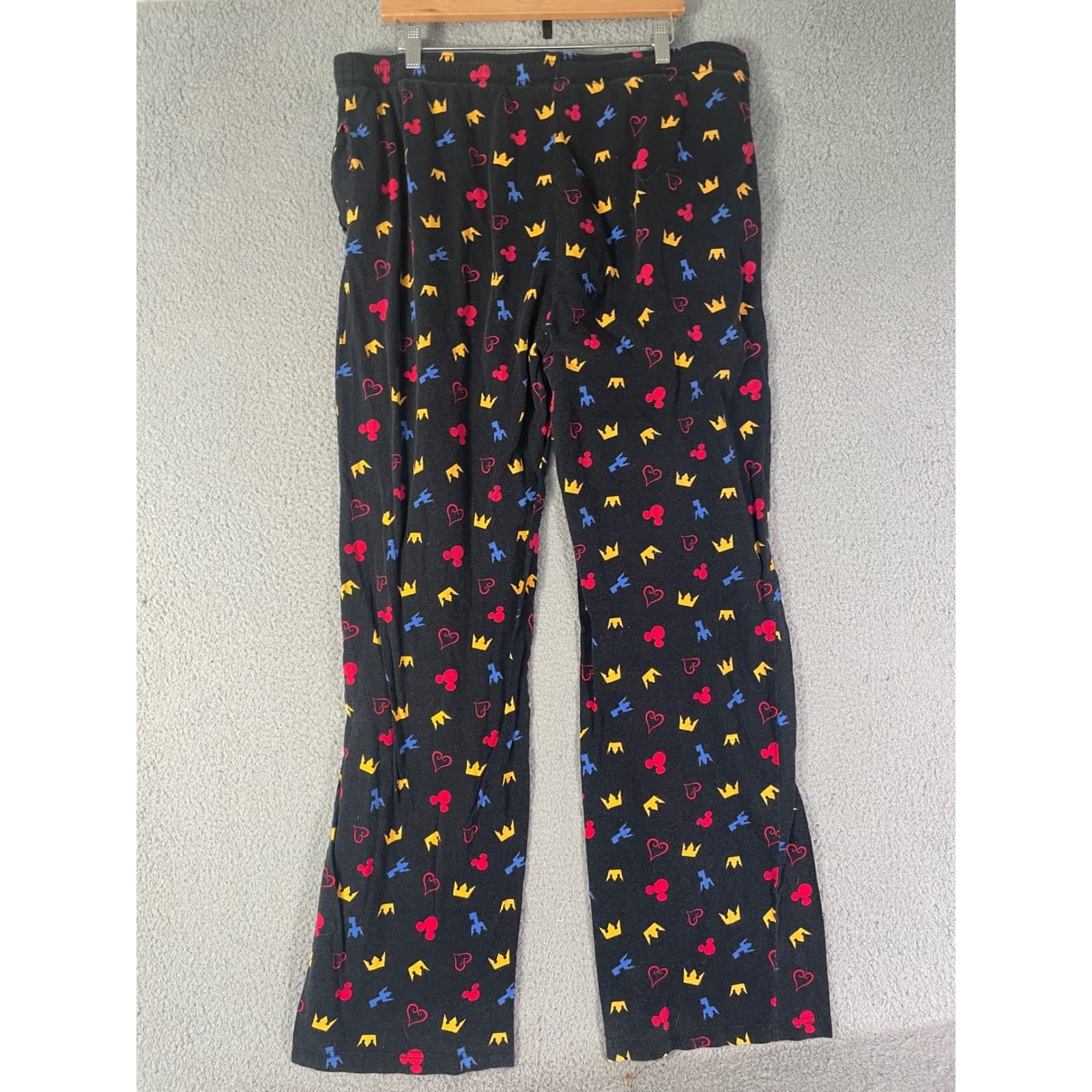 Disney Kingdom Hearts Mens 3X Pajama Pants Black Cotton Crown Print Lounge - Thumbnail 8