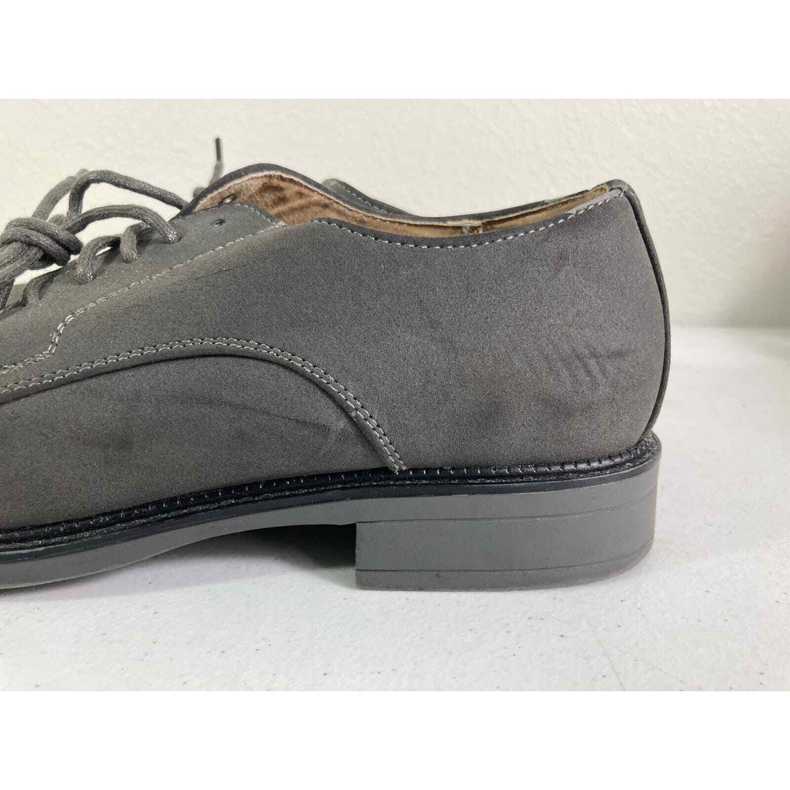 Dexter Comfort Men 9.5 Gray Nubuck Leather Oxford Shoes Memory Foam Grey Derby - Thumbnail 10