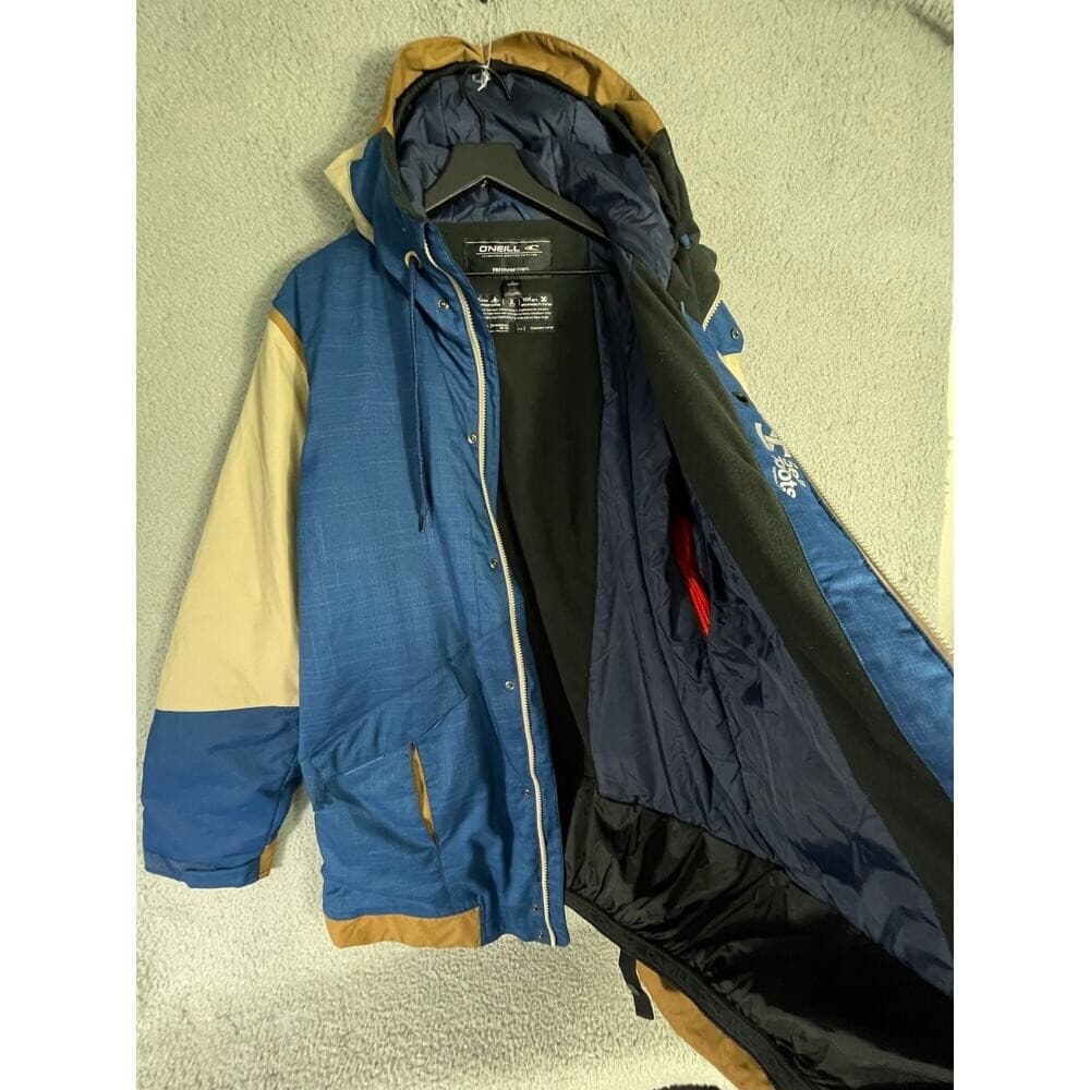O'Neill Freedom Series Snowboard Jacket Men's XL Blue Tan Hooded Waterproof - Thumbnail 14