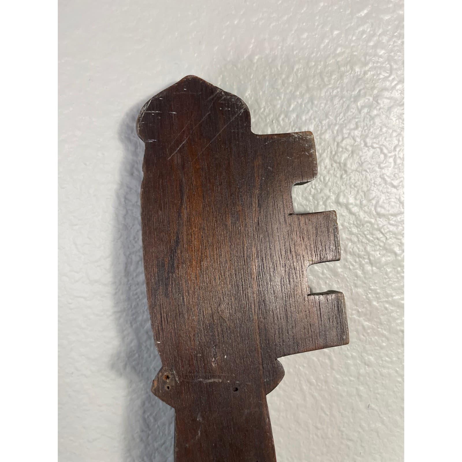 Vintage Carved Wood Skeleton Key Wall Decor Folk Art Boho Hanging Plaque 20 Inch - Thumbnail 11
