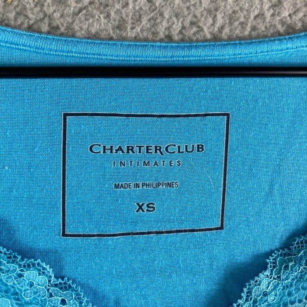 Womens XS Blue Stretch PJ Set Top Pants Sleepwear Intimates Soft - Thumbnail 2