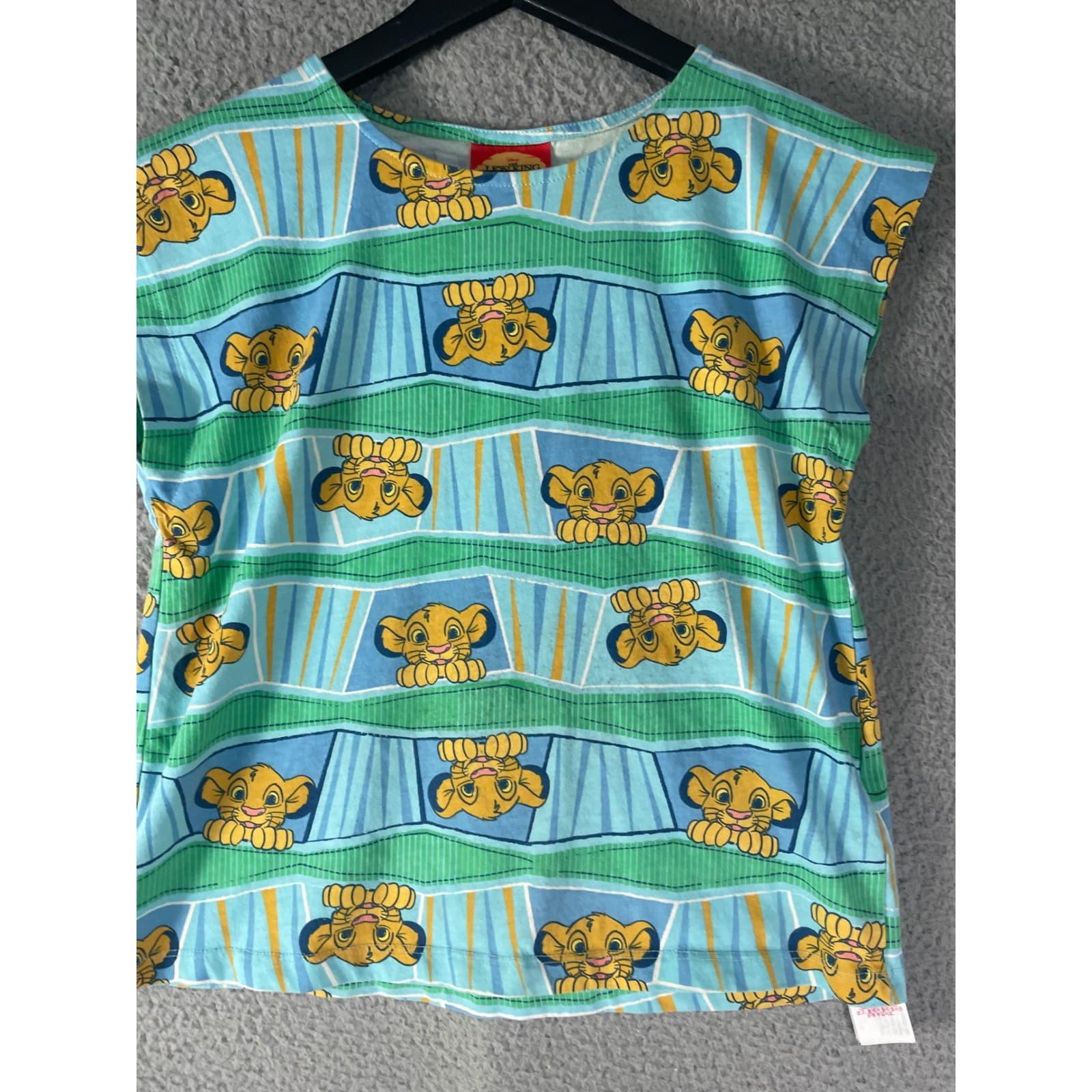 Disney Lion King Simba Shirt Womens XS Blue Green Cape Sleeve Animal Kingdom Top - Thumbnail 7