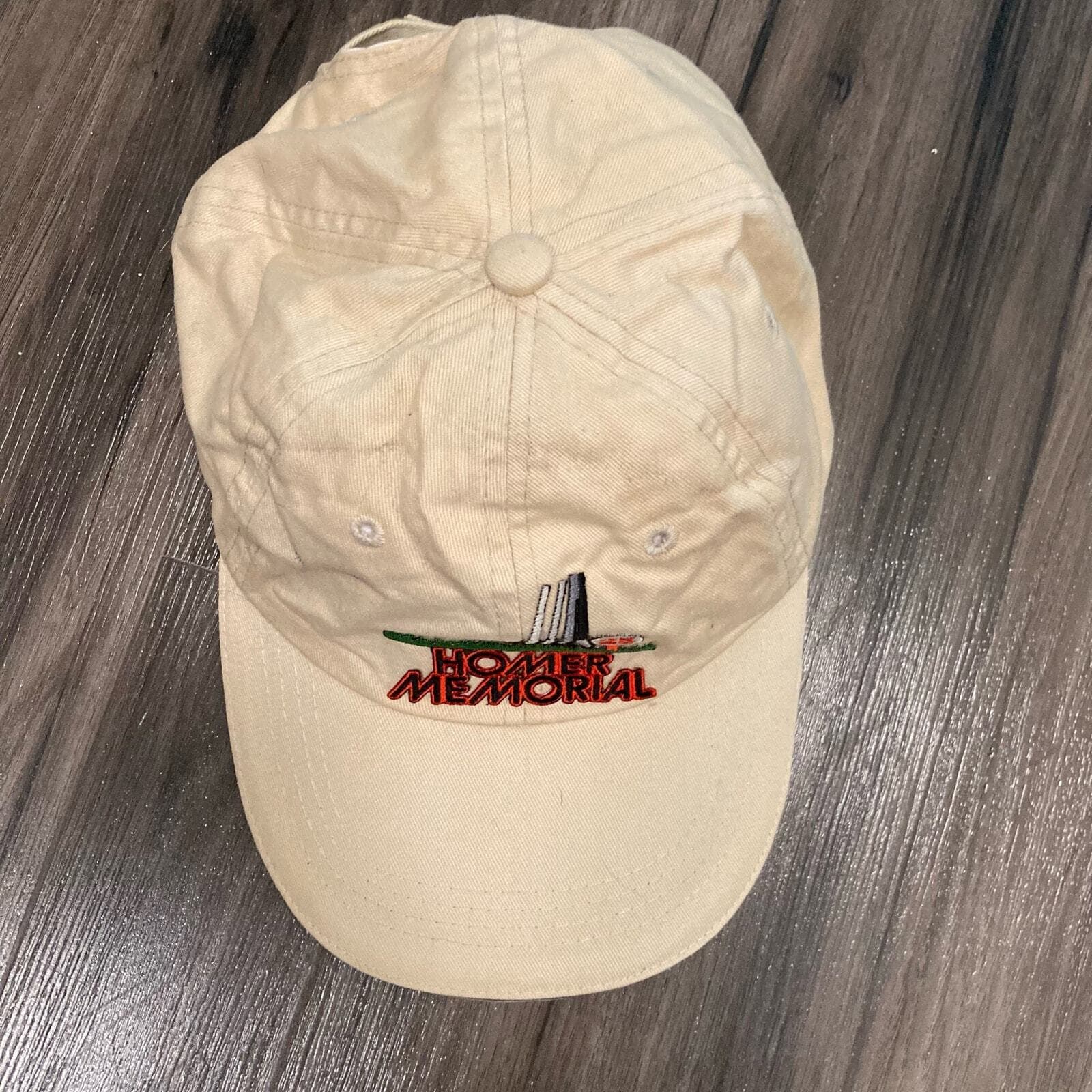 Homer Memorial 25th Anniversary Hat Oil Derrick Gas Beige Strapback Dad Cap - Thumbnail 9