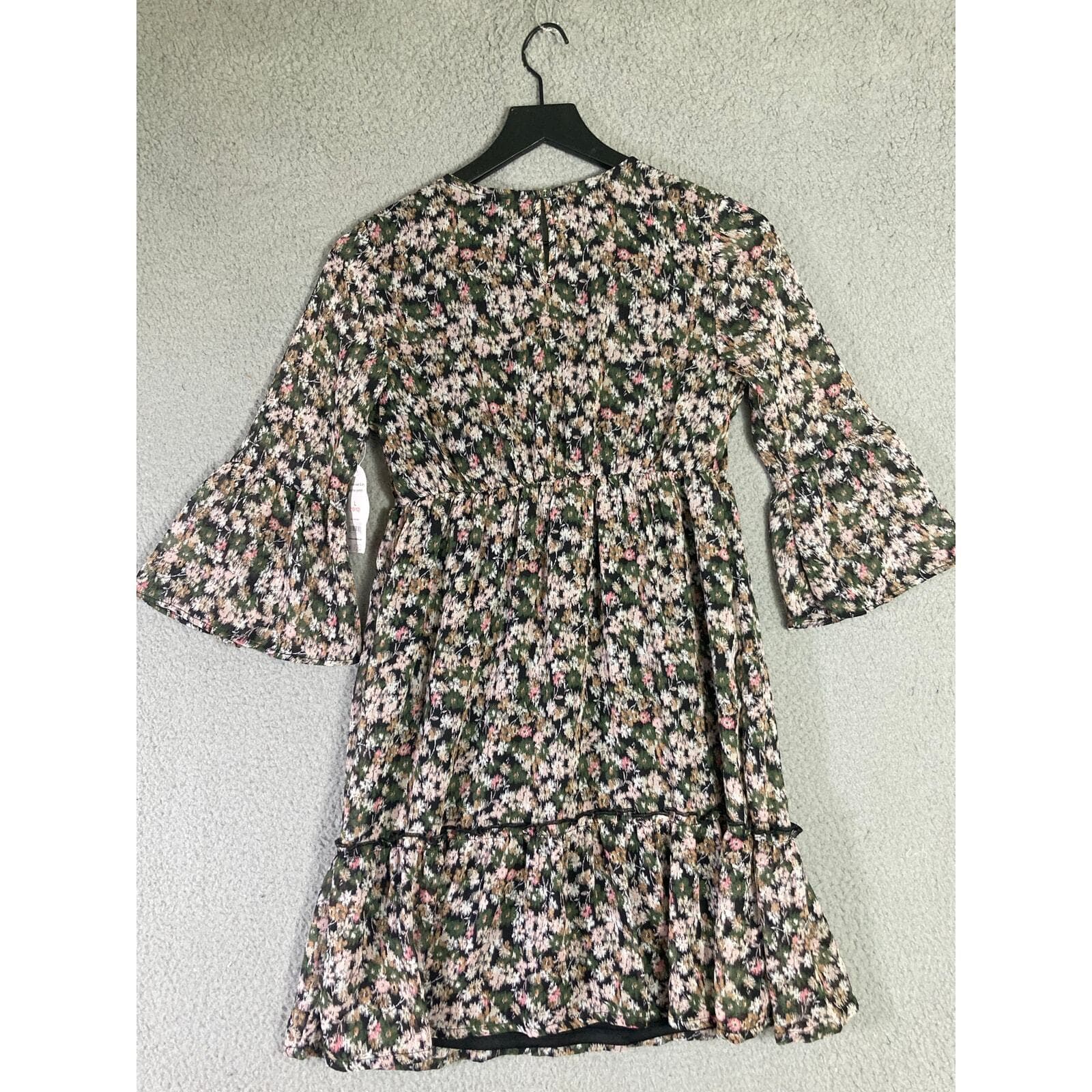 Girls Floral Dress Set 2 Bell Sleeve Casual Spring Summer Kids Size Large Cute - Thumbnail 10
