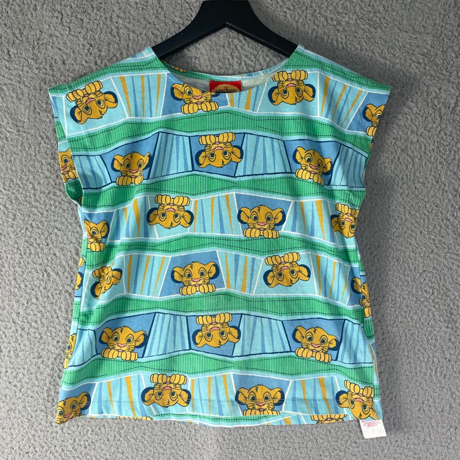 Disney Lion King Simba Shirt Womens XS Blue Green Cape Sleeve Animal Kingdom Top - Thumbnail 6