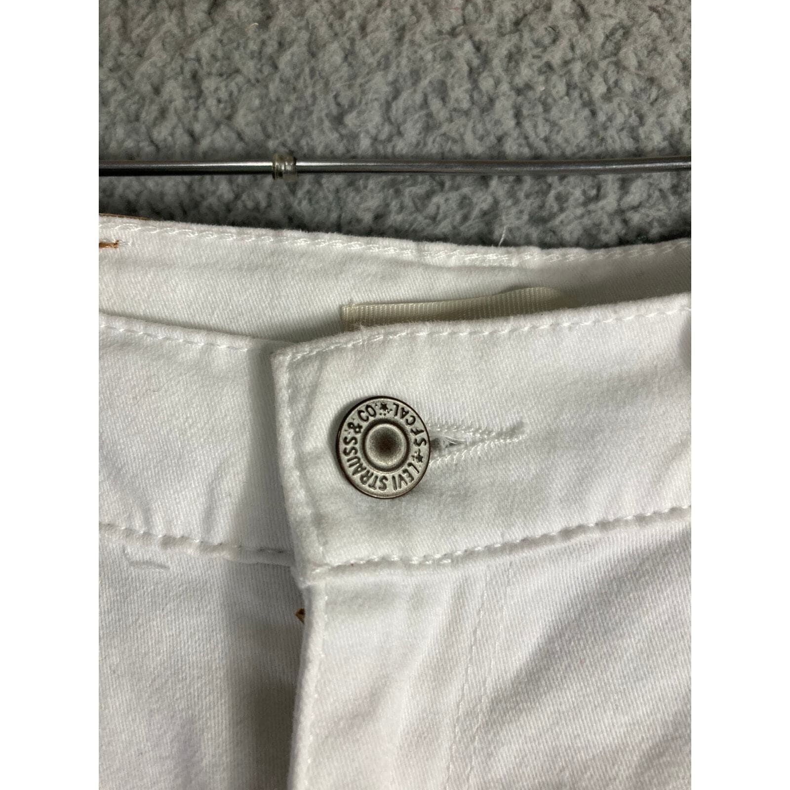 Levi's Womens Boyfriend Jeans 28 White Distressed Denim Mid Rise Tapered Pants - Thumbnail 5