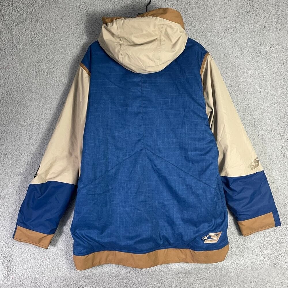 O'Neill Freedom Series Snowboard Jacket Men's XL Blue Tan Hooded Waterproof - Thumbnail 3