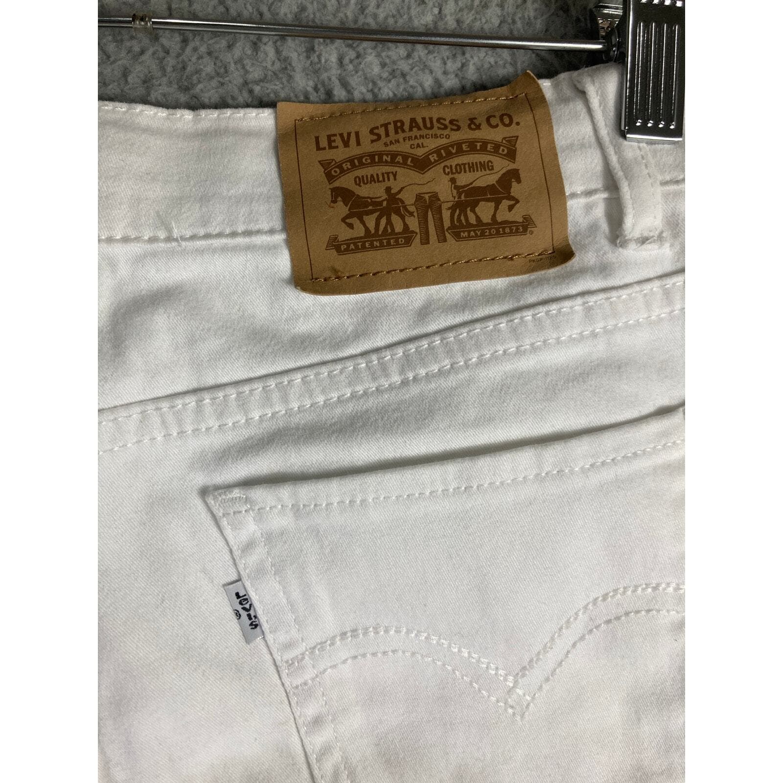 Levi's Womens Boyfriend Jeans 28 White Distressed Denim Mid Rise Tapered Pants - Thumbnail 8
