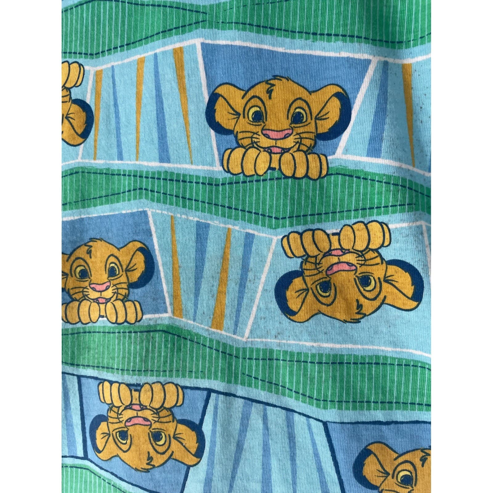 Disney Lion King Simba Shirt Womens XS Blue Green Cape Sleeve Animal Kingdom Top - Thumbnail 9