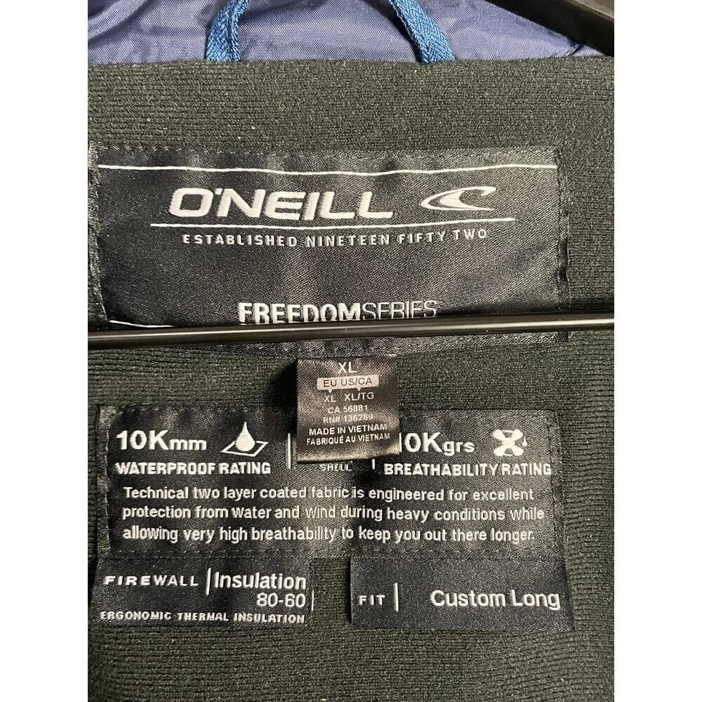O'Neill Freedom Series Snowboard Jacket Men's XL Blue Tan Hooded Waterproof - Thumbnail 6