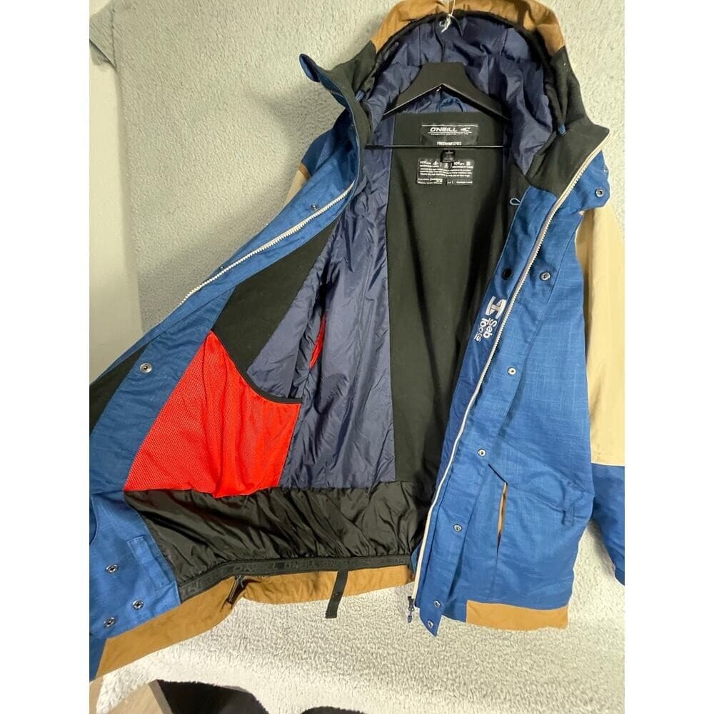 O'Neill Freedom Series Snowboard Jacket Men's XL Blue Tan Hooded Waterproof - Thumbnail 15