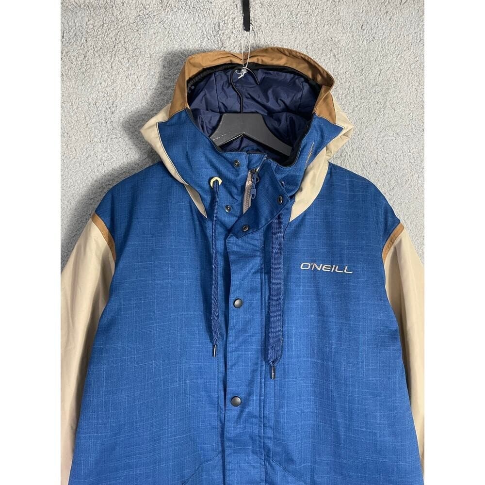 O'Neill Freedom Series Snowboard Jacket Men's XL Blue Tan Hooded Waterproof - Thumbnail 12