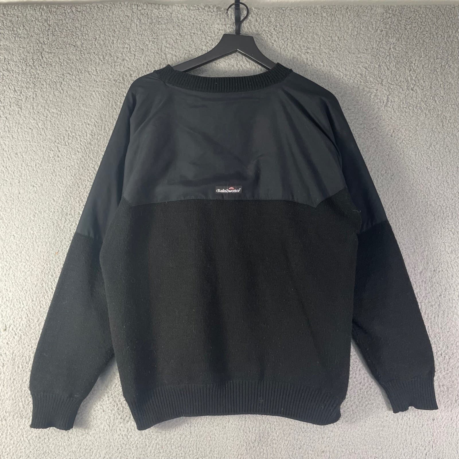 Vintage RainSwetter Mens XL Black Gore Windstopper Water Repellent Pullover USA - Thumbnail 7