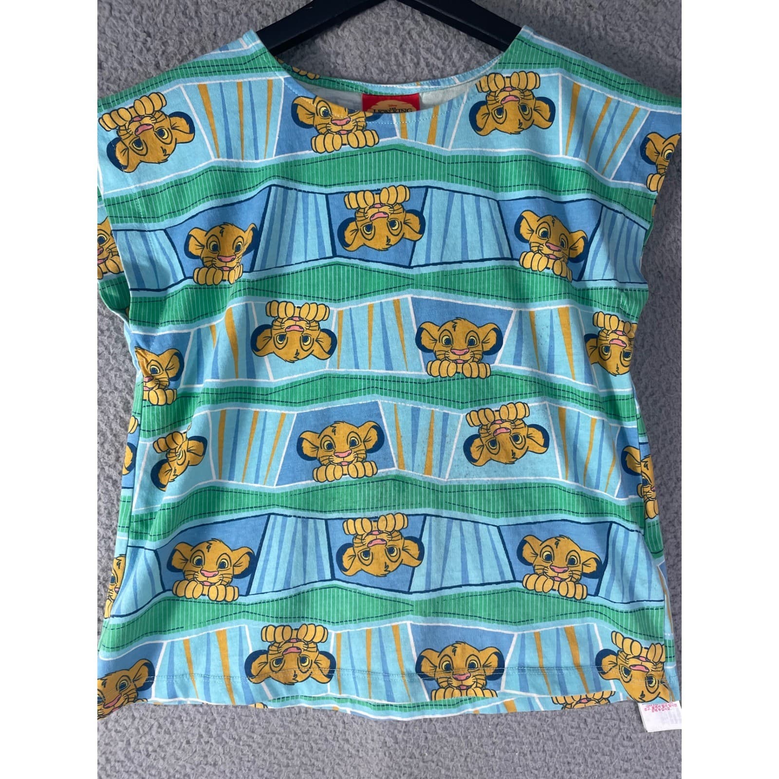 Disney Lion King Simba Shirt Womens XS Blue Green Cape Sleeve Animal Kingdom Top - Thumbnail 10