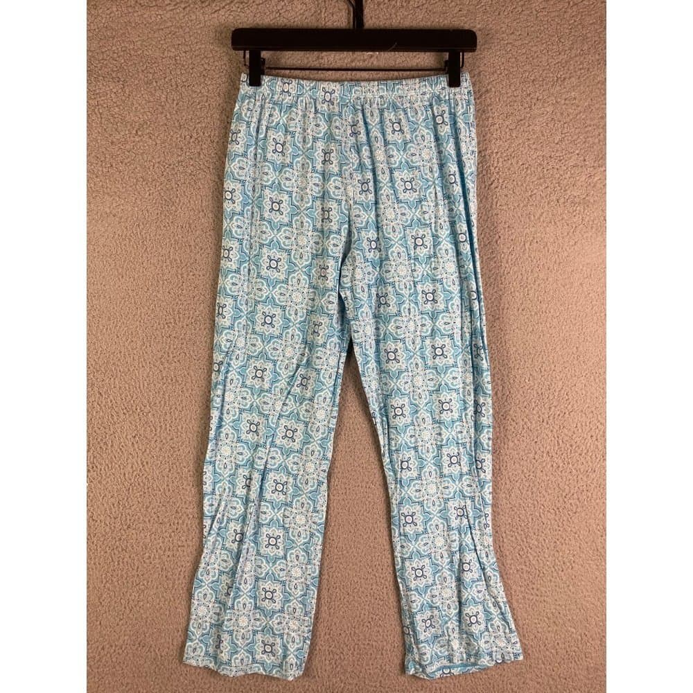 Womens XS Blue Stretch PJ Set Top Pants Sleepwear Intimates Soft - Thumbnail 8