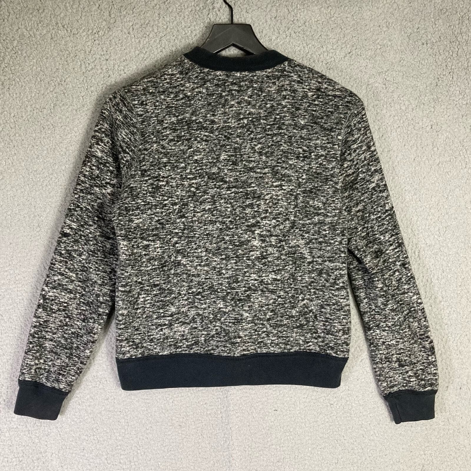 Abercrombie Kids Bomber Jacket 11/12 Gray Marled Knit A&F Girls Boys - Thumbnail 8
