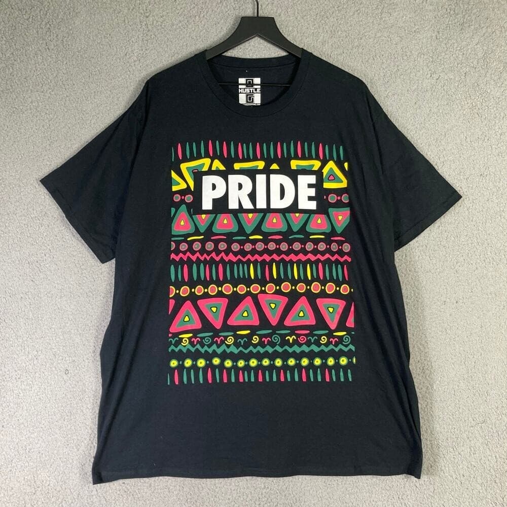 Pride Graphic T Shirt 5XL Black Rainbow Festival LGBT Plus Size Streetwear Tee - Thumbnail 3