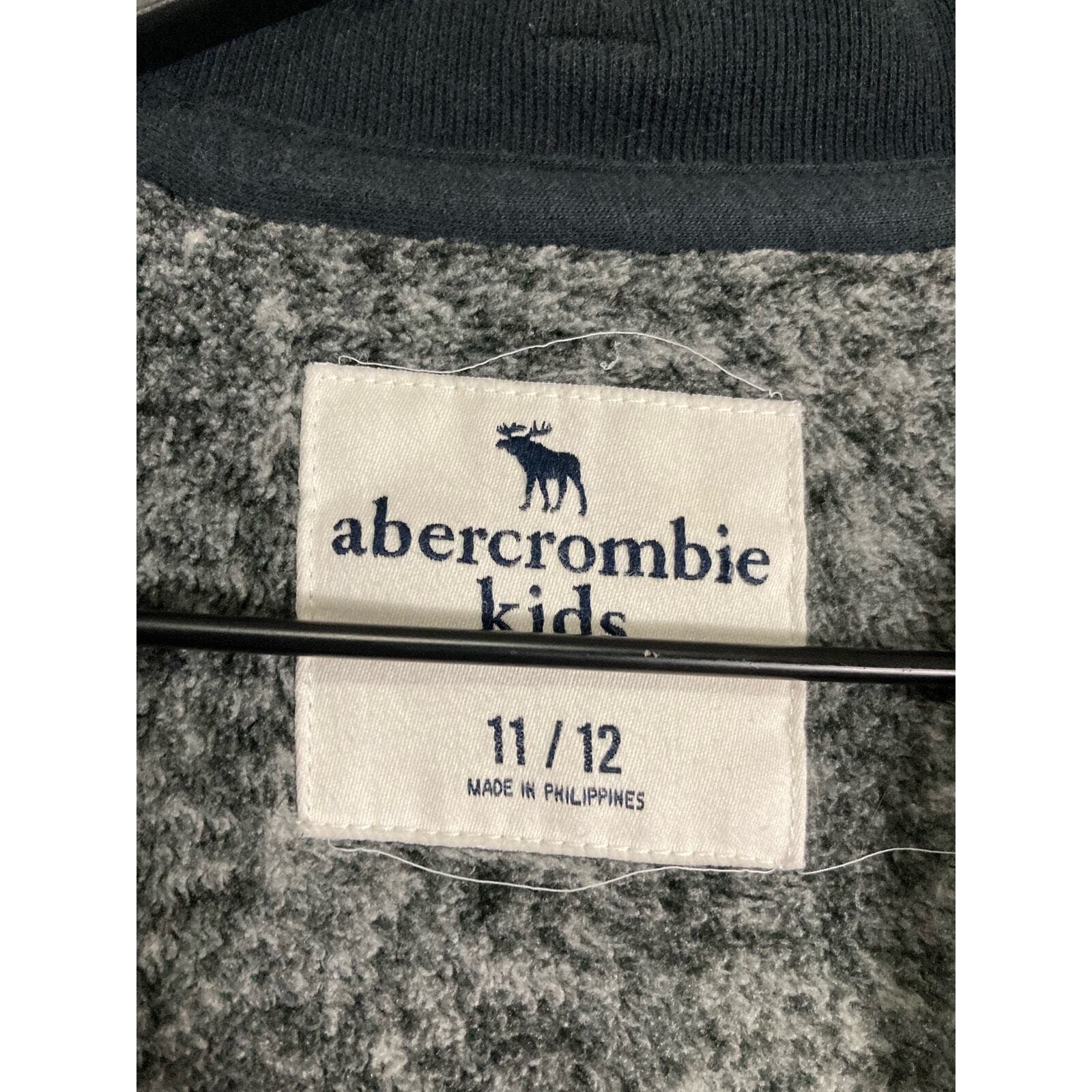Abercrombie Kids Bomber Jacket 11/12 Gray Marled Knit A&F Girls Boys - Thumbnail 2