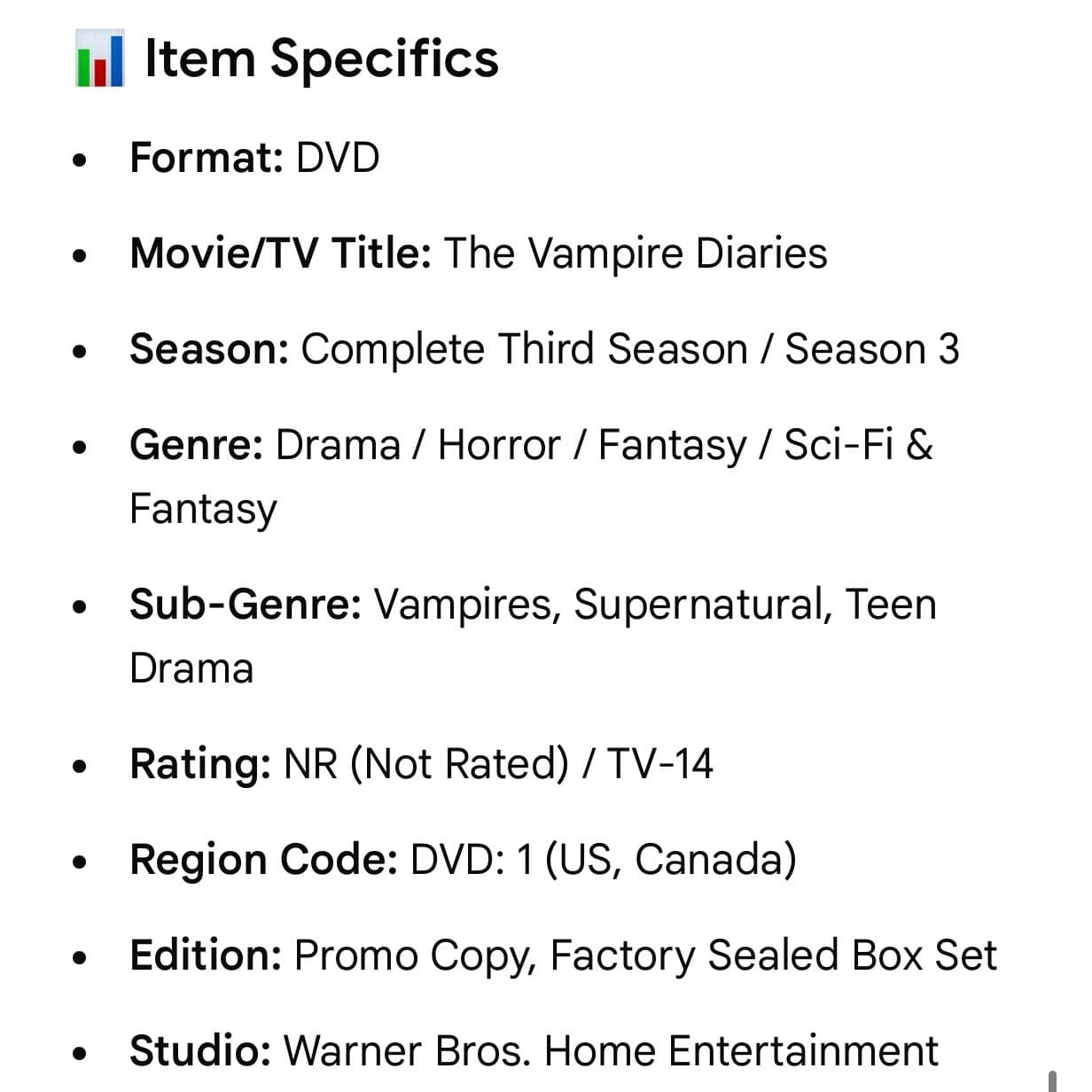 The Vampire Diaries Complete Third Season 3 DVD Box Set Promo Factory Sealed NEW - Thumbnail 2