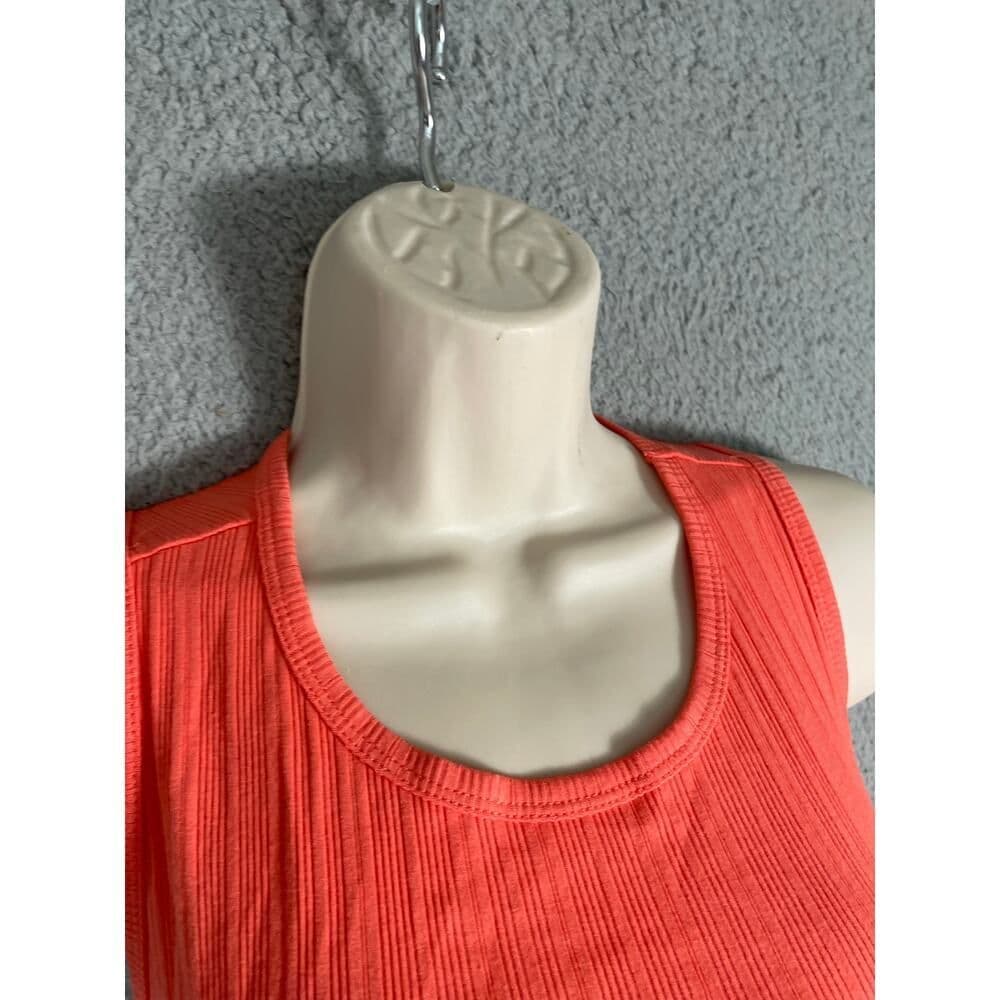 Orange Bodycon Dress 1X Ribbed Cutout Sleeveless Midi Club Party Summer Sexy - Thumbnail 6