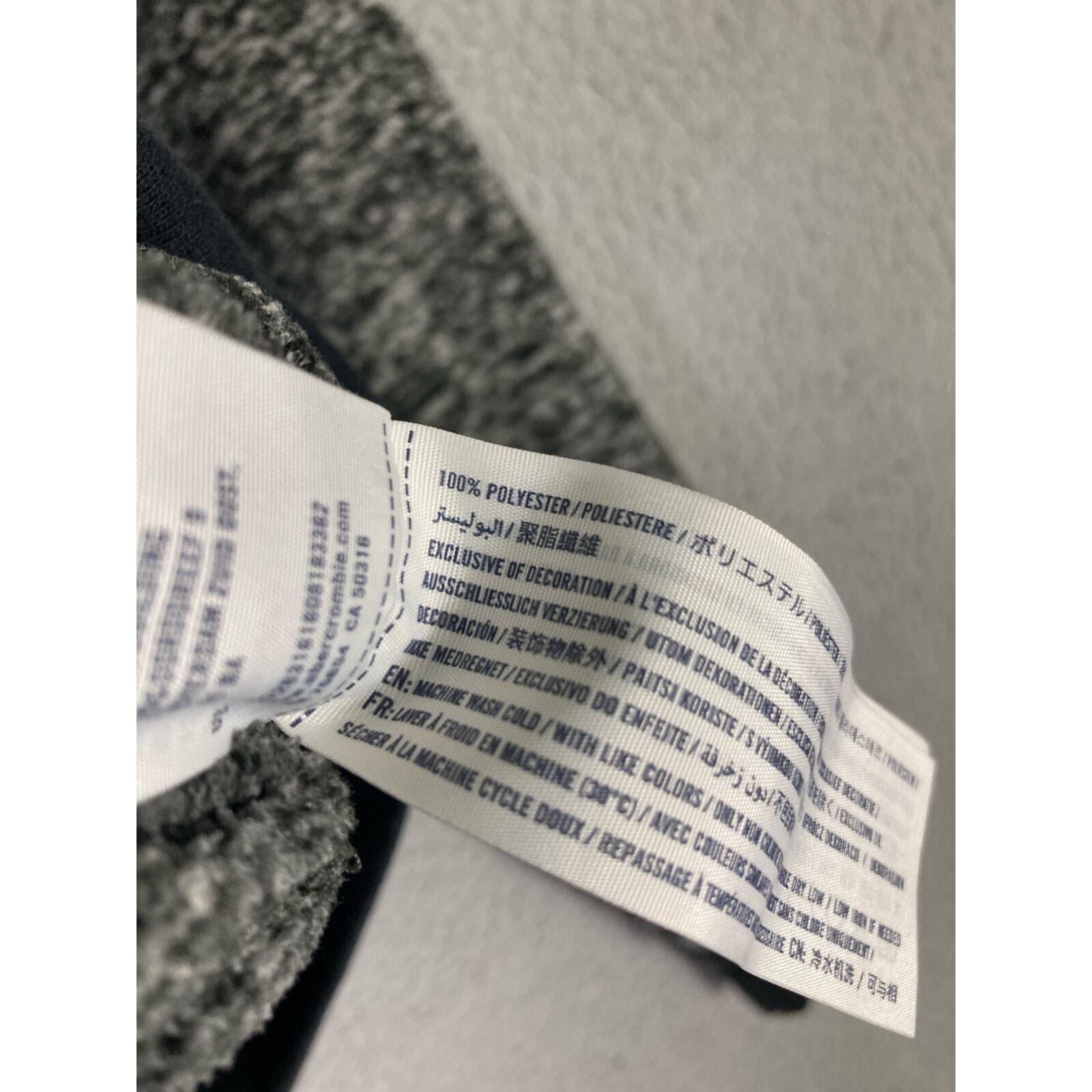 Abercrombie Kids Bomber Jacket 11/12 Gray Marled Knit A&F Girls Boys - Thumbnail 3