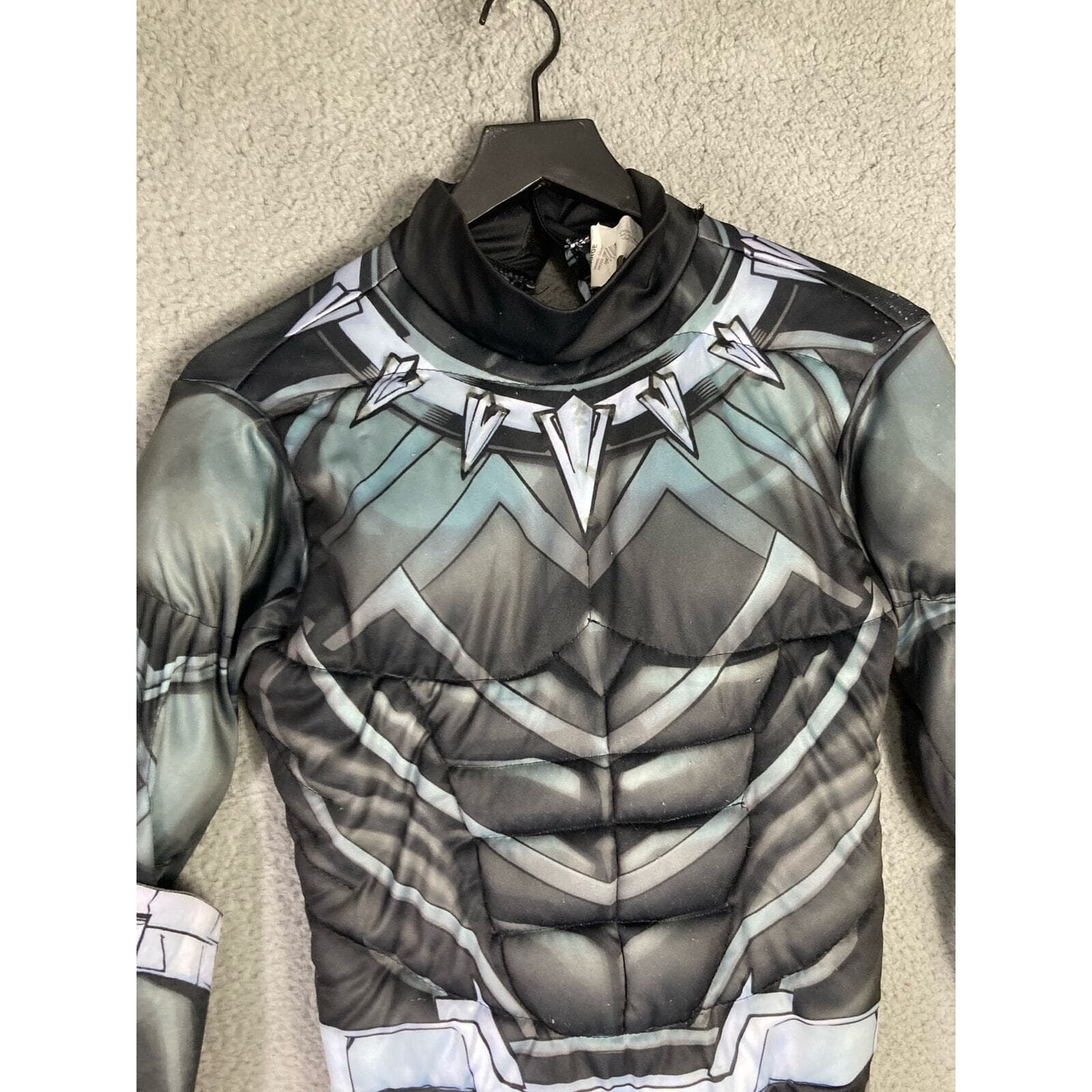 Black Panther Costume Kids Large 12-14 Rubies Marvel Muscle Chest Halloween - Thumbnail 7