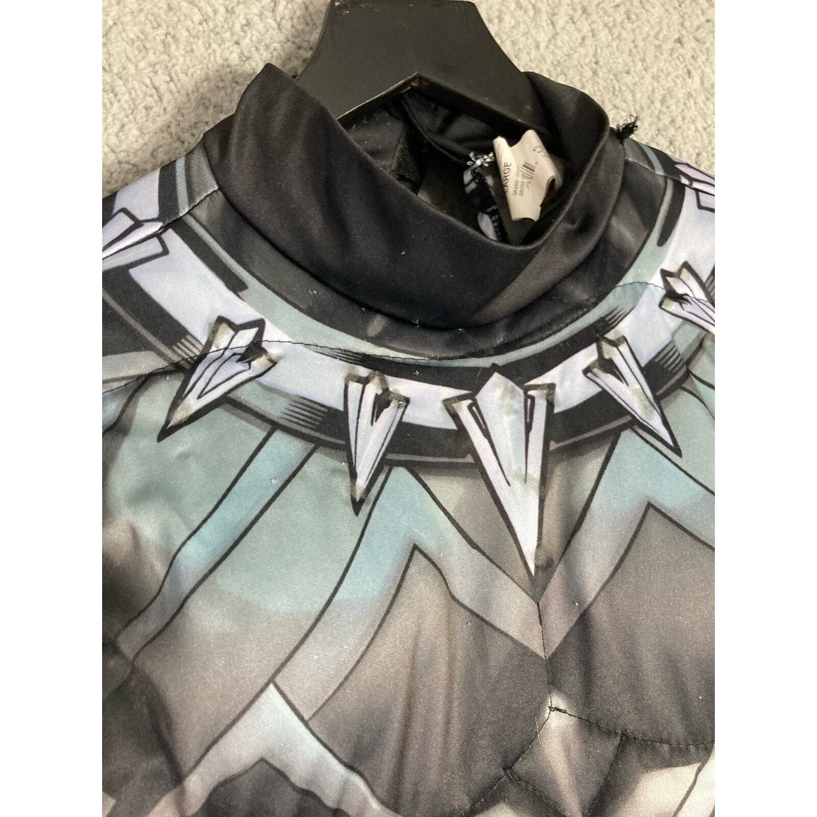 Black Panther Costume Kids Large 12-14 Rubies Marvel Muscle Chest Halloween - Thumbnail 9