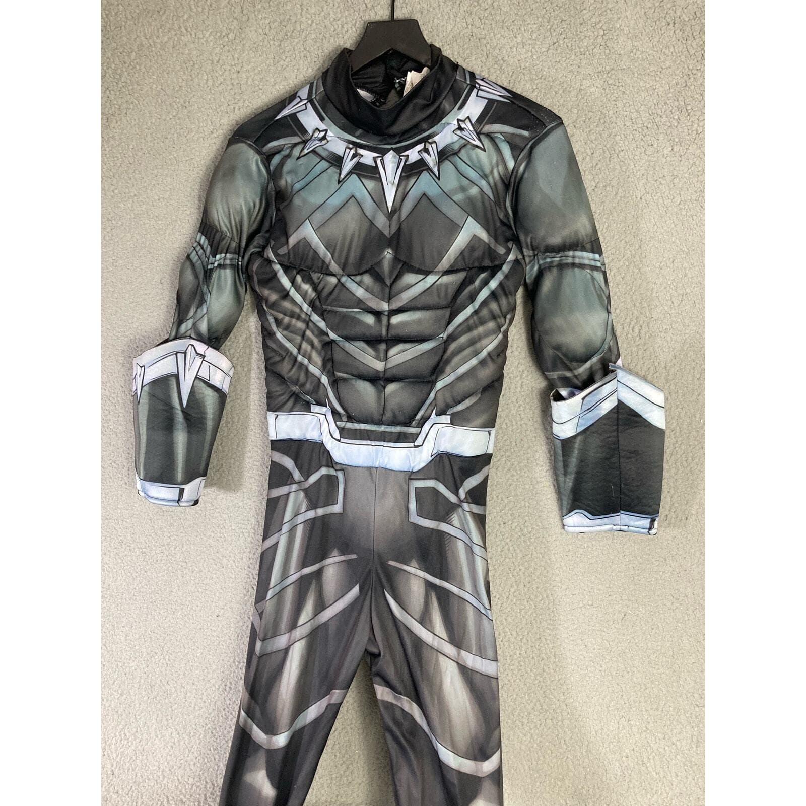 Black Panther Costume Kids Large 12-14 Rubies Marvel Muscle Chest Halloween - Thumbnail 8