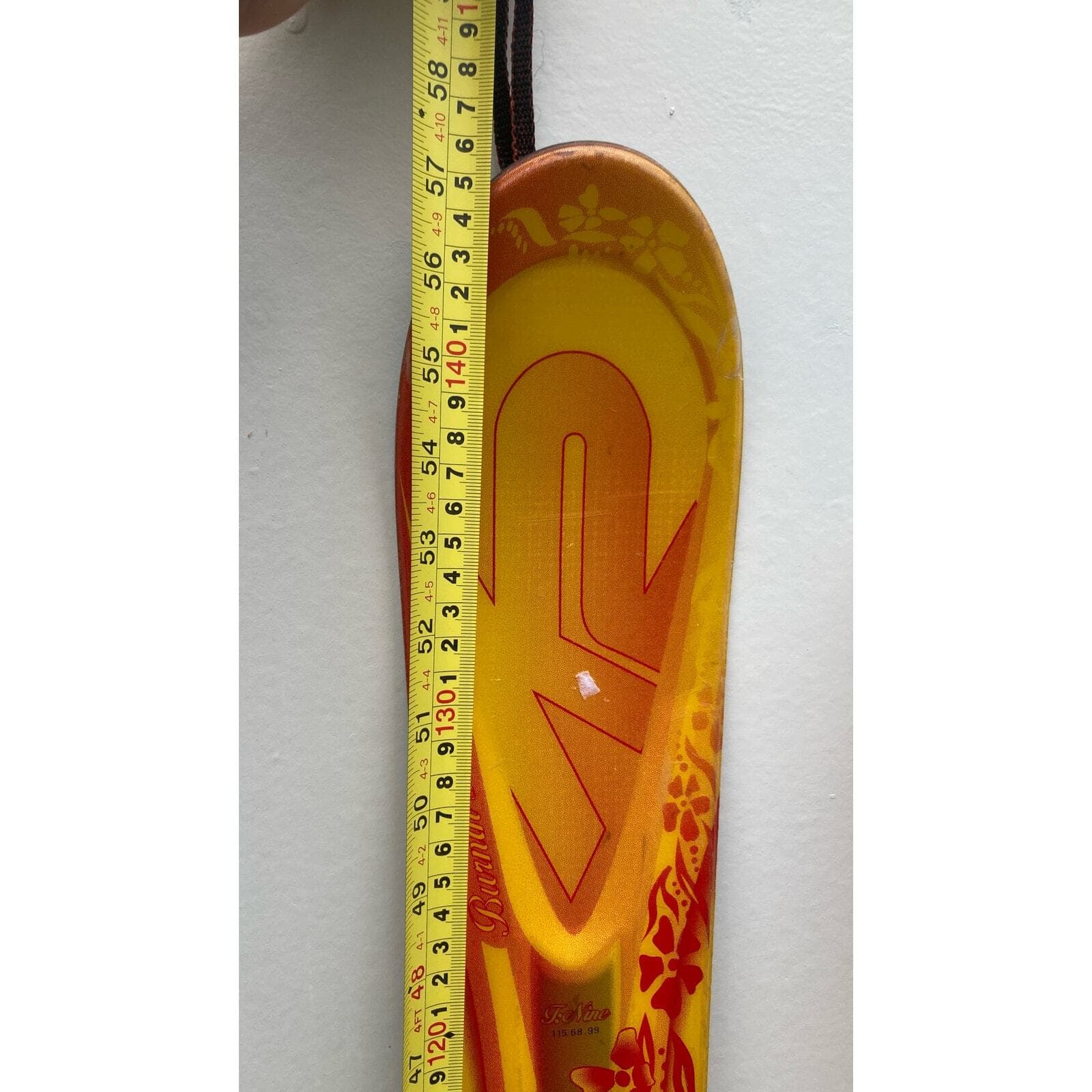 K2 Burnin Luv Women's 146cm Carving Skis Orange Beginner Intermediate Ski Set - Thumbnail 8