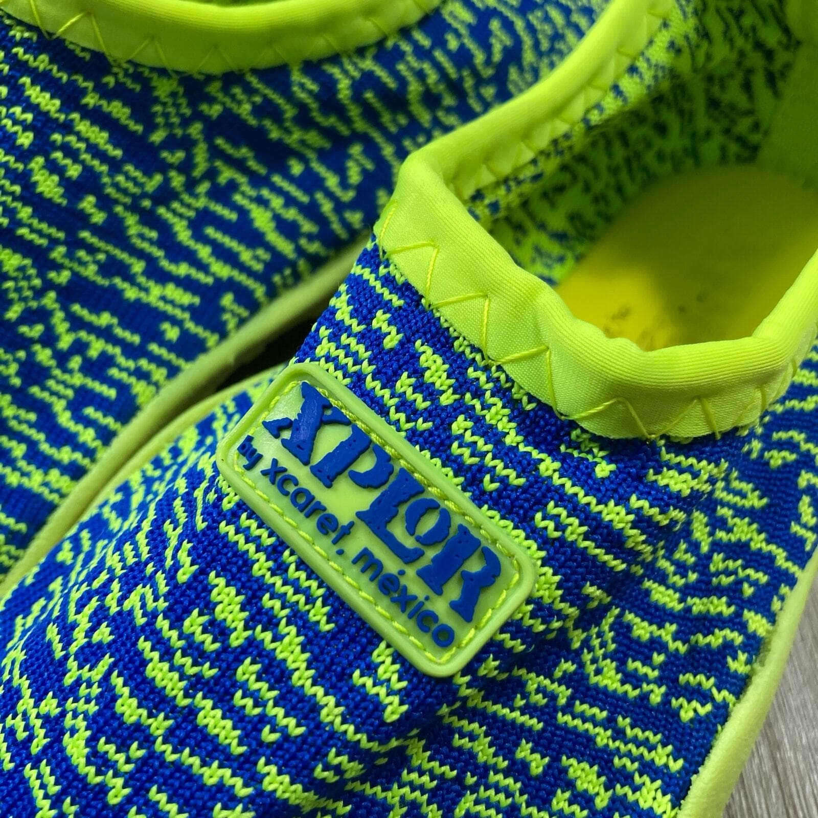 Xcaret Water Shoes Unisex Neon Green Blue Slip On Quick Dry Beach Pool - Thumbnail 7