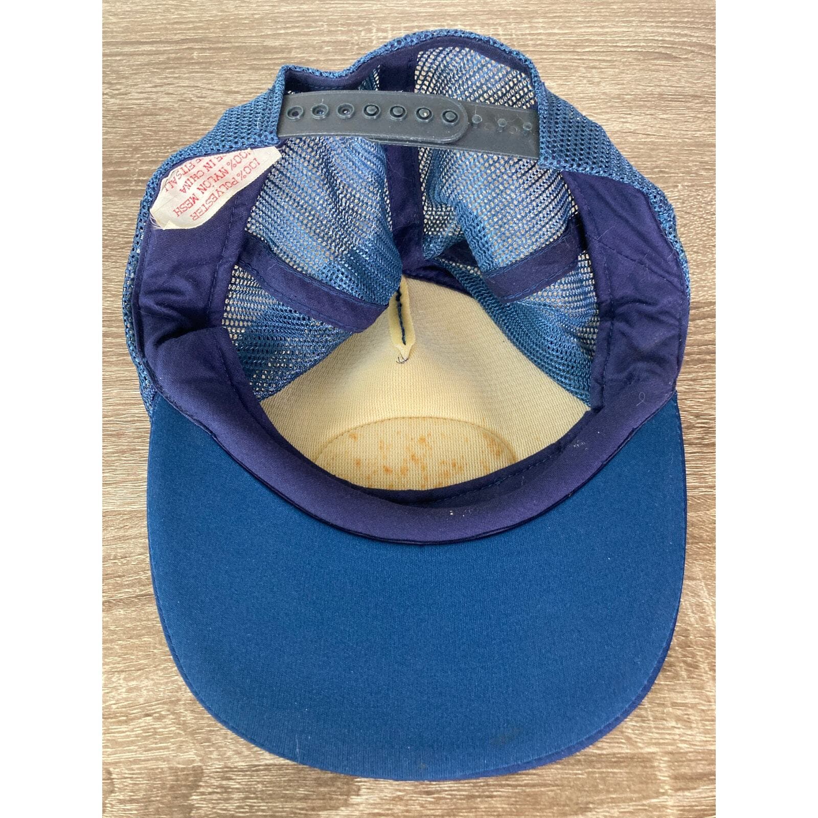 Vintage Blue Captain Snapback Hat Unisex Adjustable Nautical 80s Style - Thumbnail 3