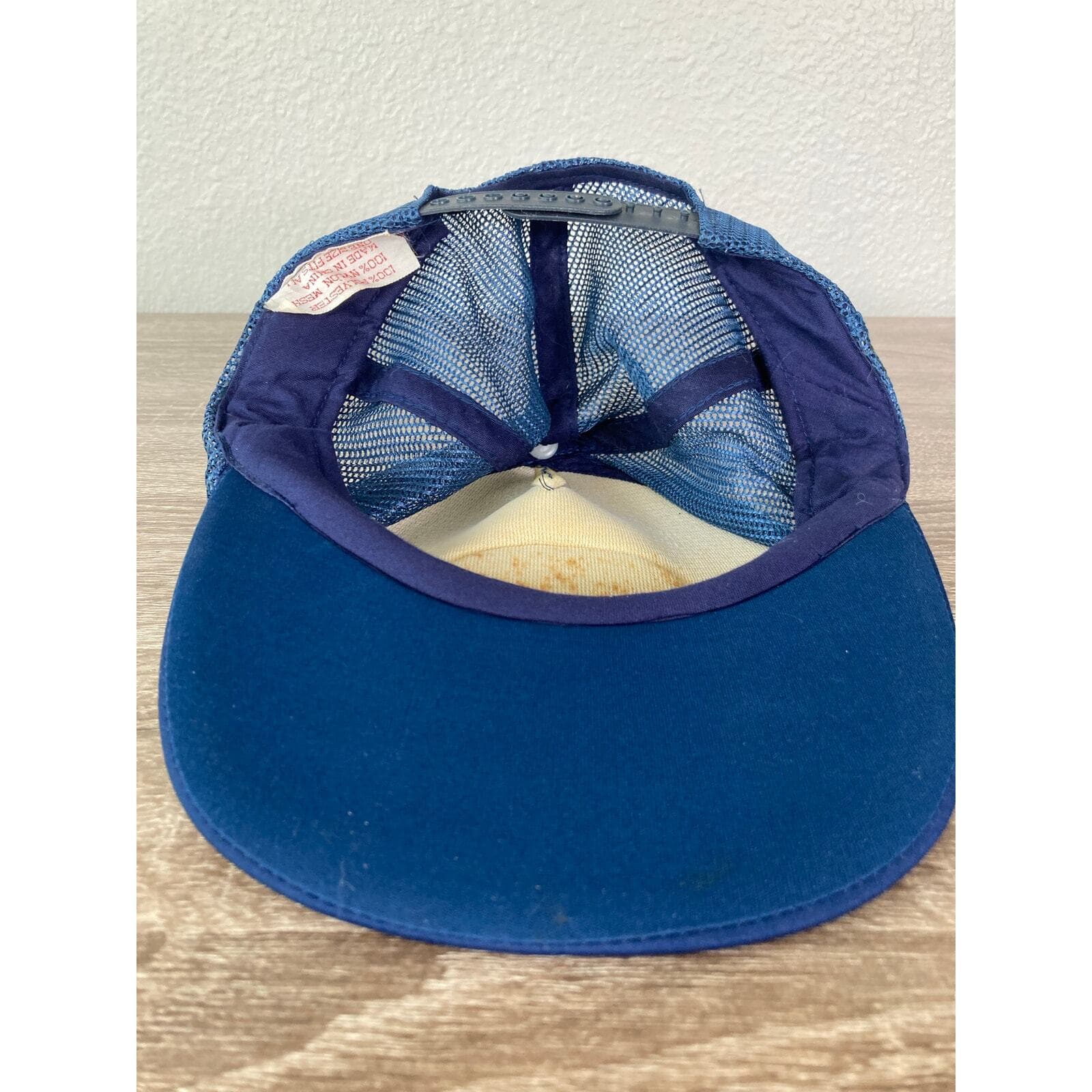 Vintage Blue Captain Snapback Hat Unisex Adjustable Nautical 80s Style - Thumbnail 4