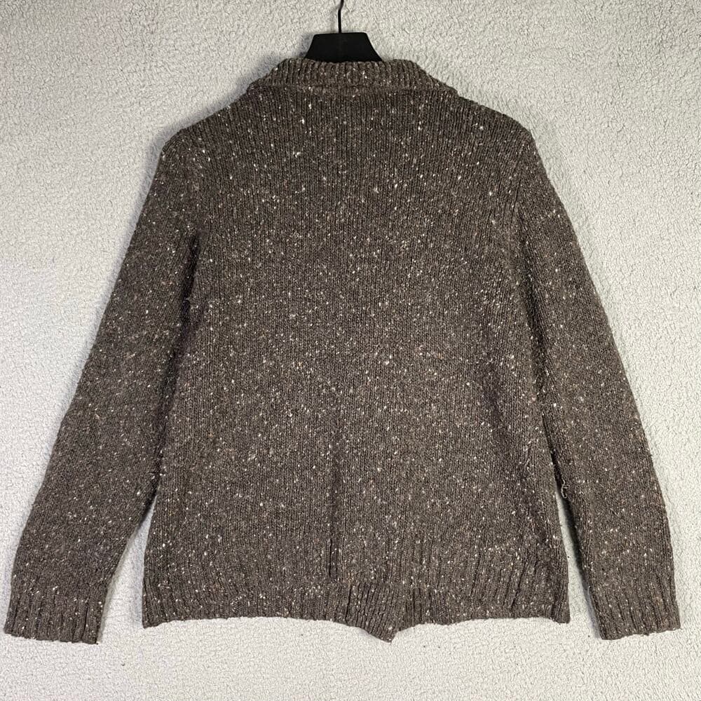 Karen Scott Wool Blend Tweed Knit Blazer Cardigan Brown Petite Large Button - Thumbnail 6