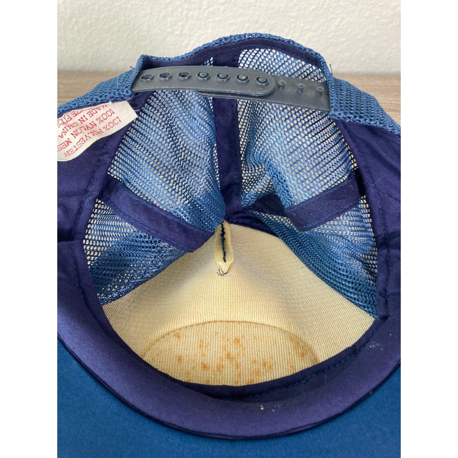 Vintage Blue Captain Snapback Hat Unisex Adjustable Nautical 80s Style - Thumbnail 5