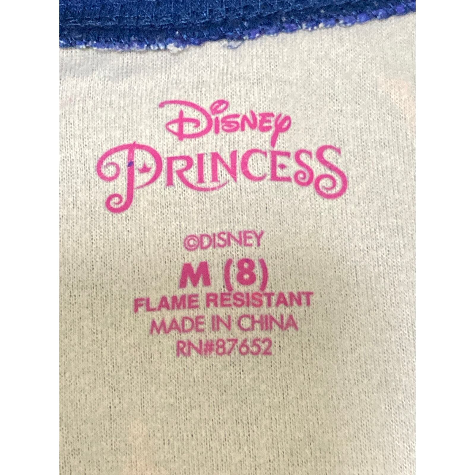 Disney Princess Girls Pajama Set Size M Blue Multicolored Print - Thumbnail 2