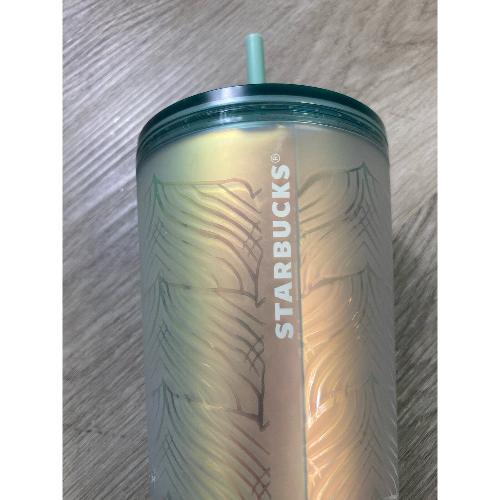 Starbucks Mermaid Tail Cup Venti Tumbler Mint Green Iridescent 24oz - Thumbnail 2
