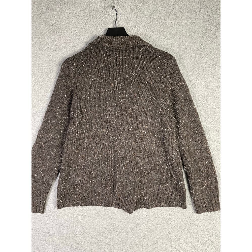 Karen Scott Wool Blend Tweed Knit Blazer Cardigan Brown Petite Large Button - Thumbnail 7