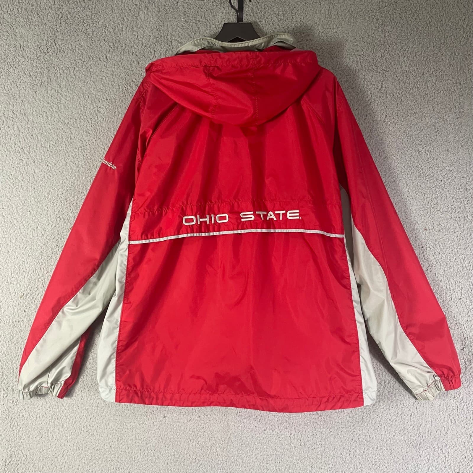 Columbia Ohio State Buckeyes Windbreaker Jacket Red Hooded Mens XL NCAA Full Zip - Thumbnail 8