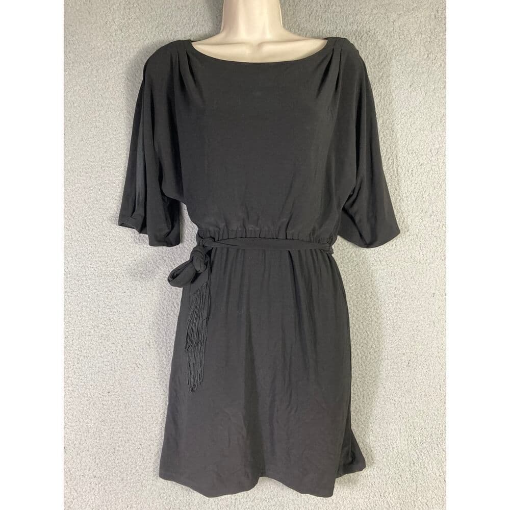 Jessica Simpson Black Boatneck Belted Dress Women's Small - Thumbnail 4